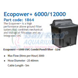 Ecopower Hozelock Hz 1864 6000-12000L Uvc 12W Pond Pump & Filter Bali Reef Aquarium Online Store