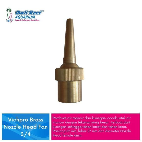 Vichpro Brass Nozzle Head Cascade Cedar 1/2 Inch