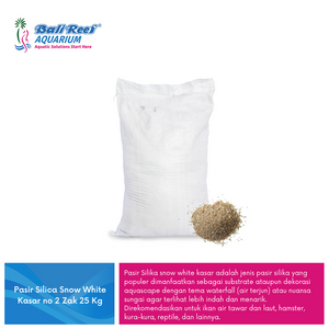 Pasir Silica Snow White Kasar no 2 Zak 15 Kg