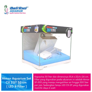 Atman Aquarium Set CX ZGT  30 cm ( LED & Filter )