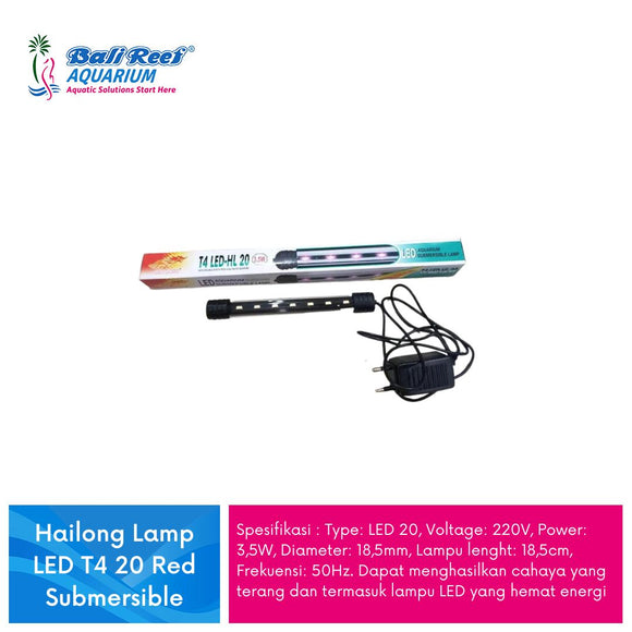 Hailong Lamp LED T4 20 Red Submersible